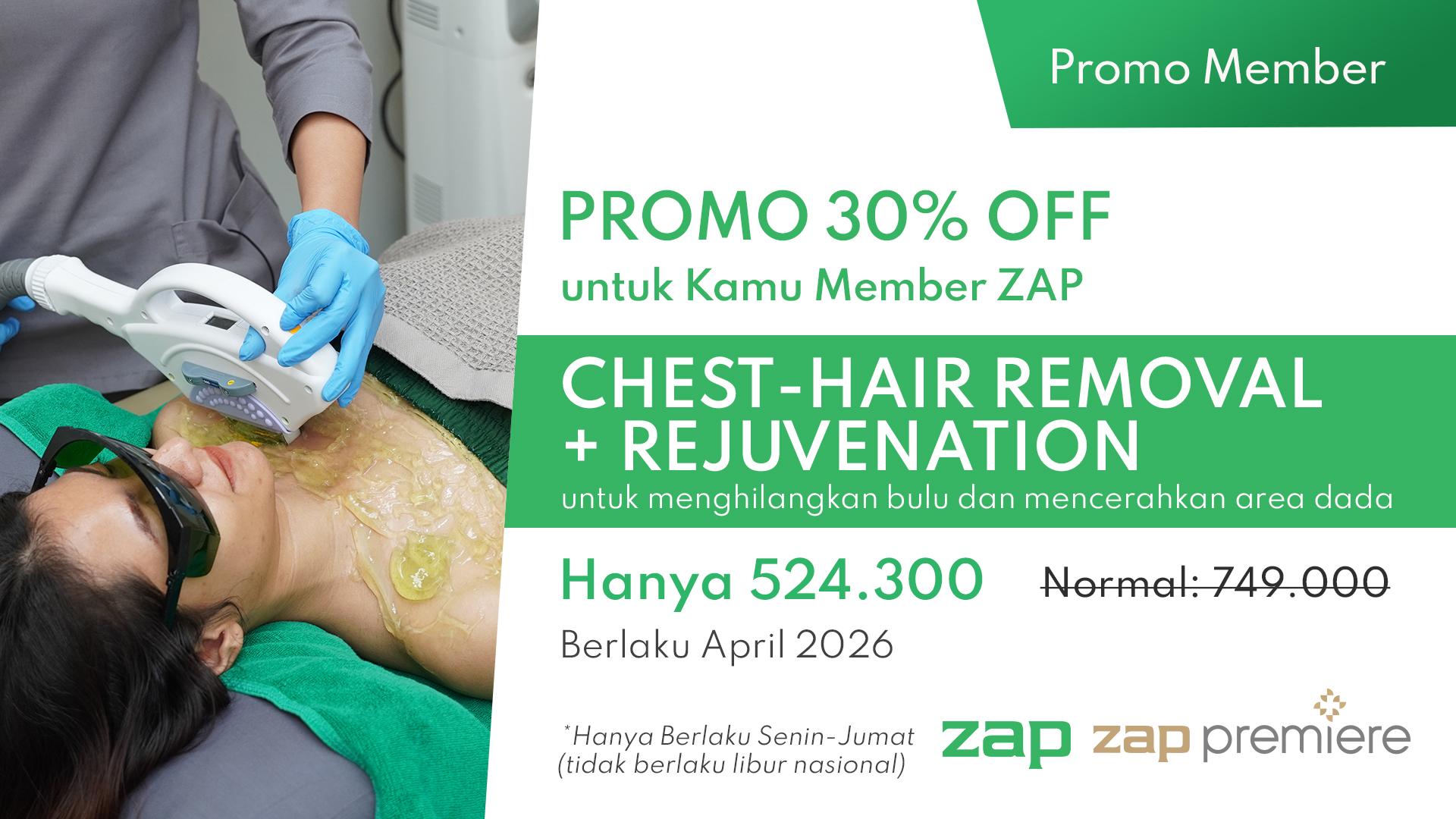 TOTM APRIL: Chest Hair Removal + Rejuvenation Membersihkan bulu dan mencerahkan area dada✨