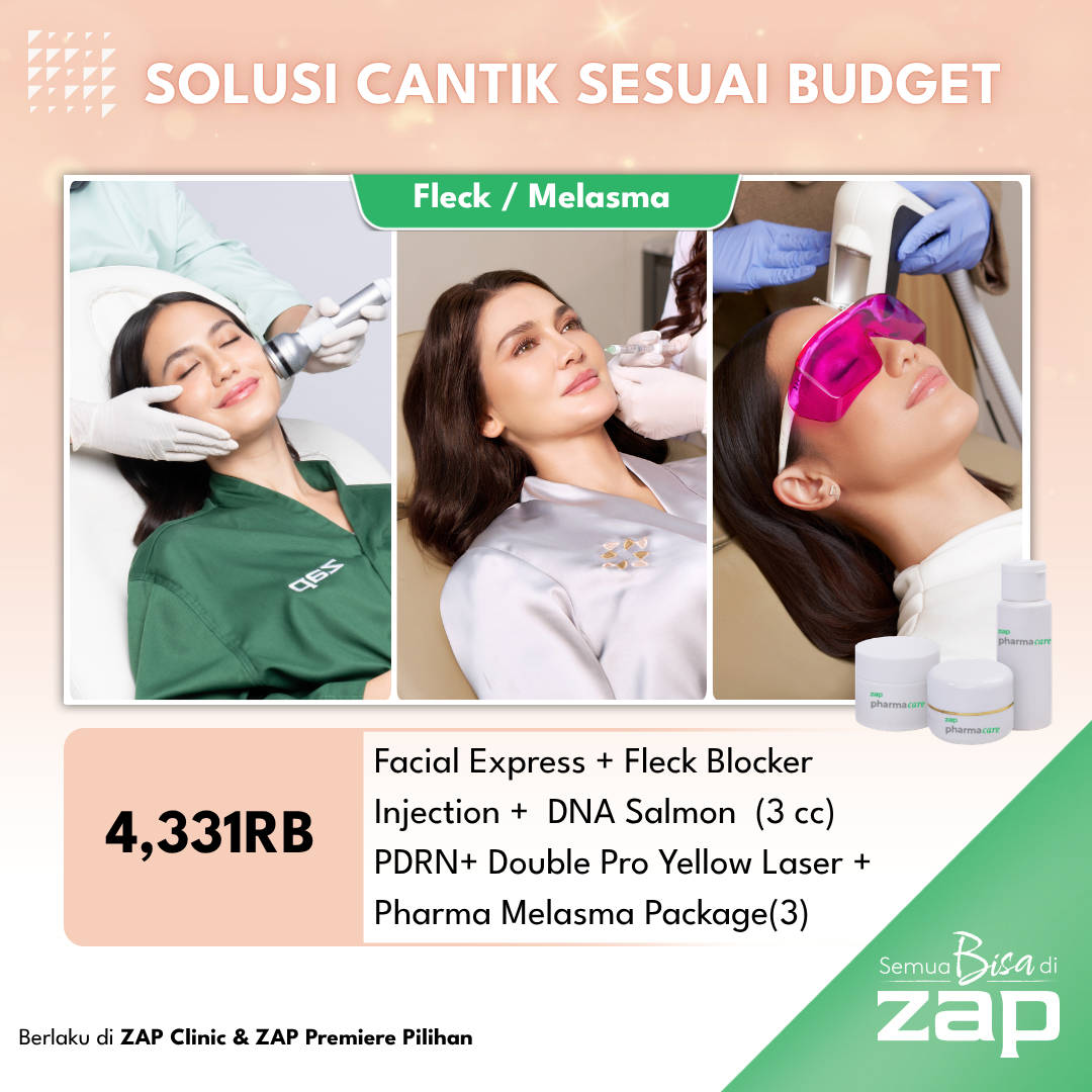 Facial Express + Fleck Blocker Injection + DNA Salmon (3 cc) PDRN+ Double Pro Yellow Laser + Pharma Melasma Package