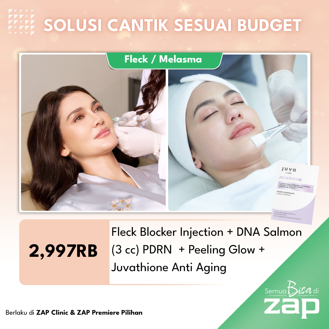 Fleck Blocker Injection + DNA Salmon (3 cc) PDRN + Peeling Glow + Juva by ZAP Juvathione Anti Aging