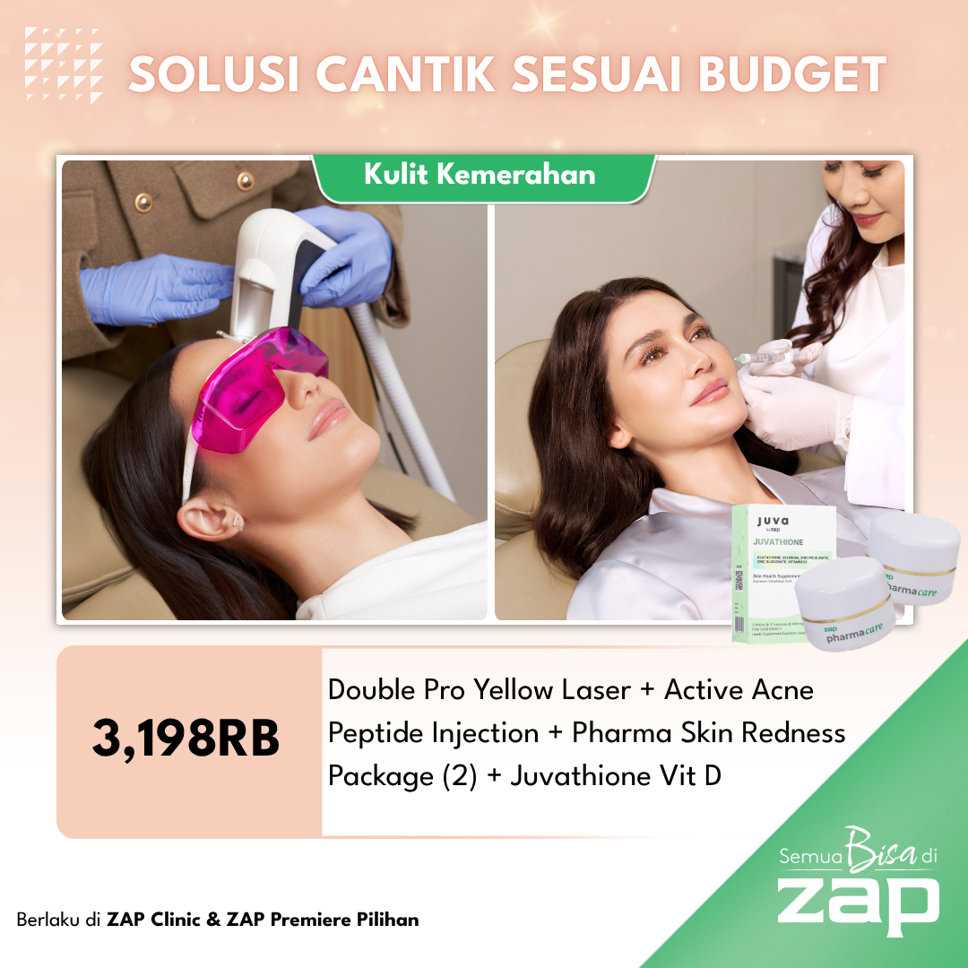 Double Pro Yellow Laser + Active Acne Peptide Injection + Pharma Skin Redness Package + Juva by ZAP Juvathione Vit D