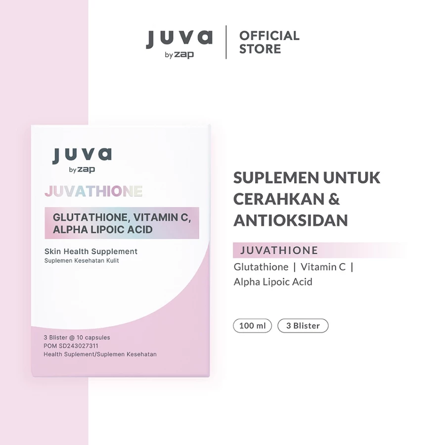 Juvathione with Vit C - Glutathione, Vitamin C, dan Alpha Lipoic Acid - 30 kapsul