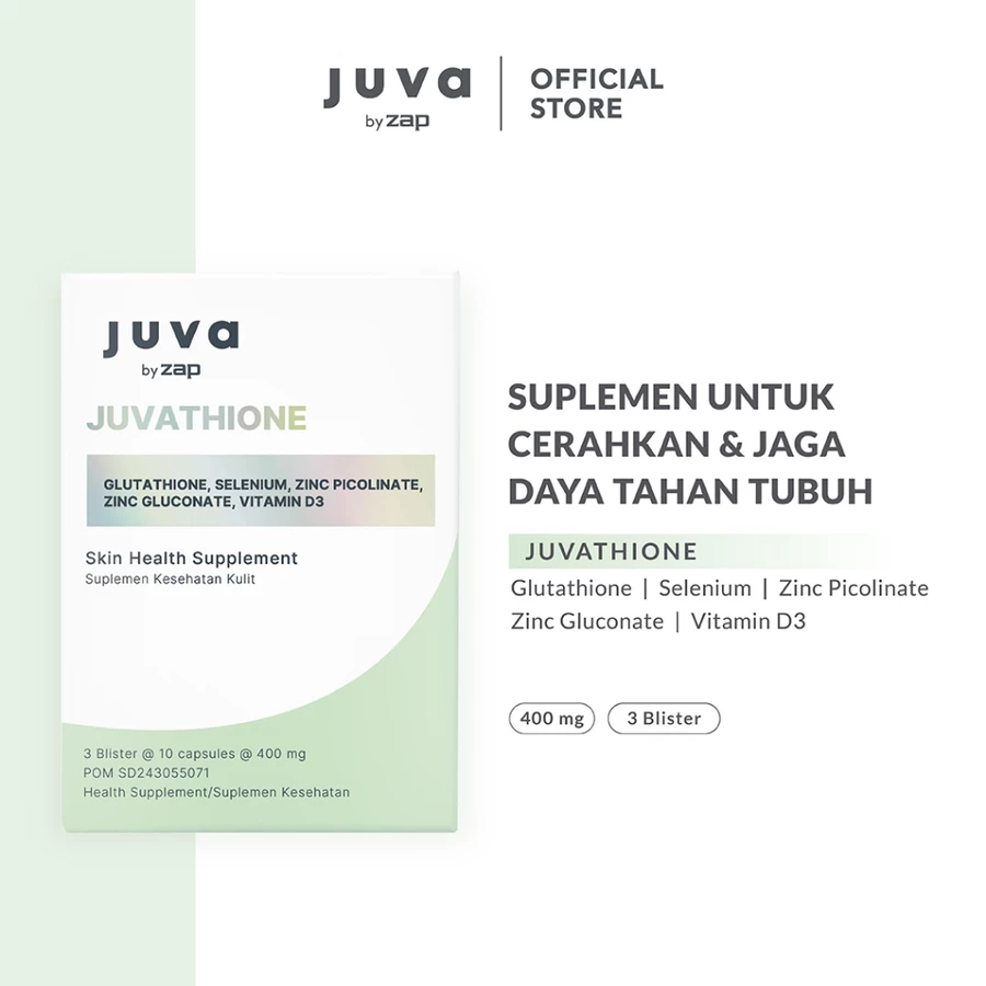 Juvathione with Vit D - Gluthathione - Zinc Picolinate & Zinc Gluconate - Vit D - 30 kapsul