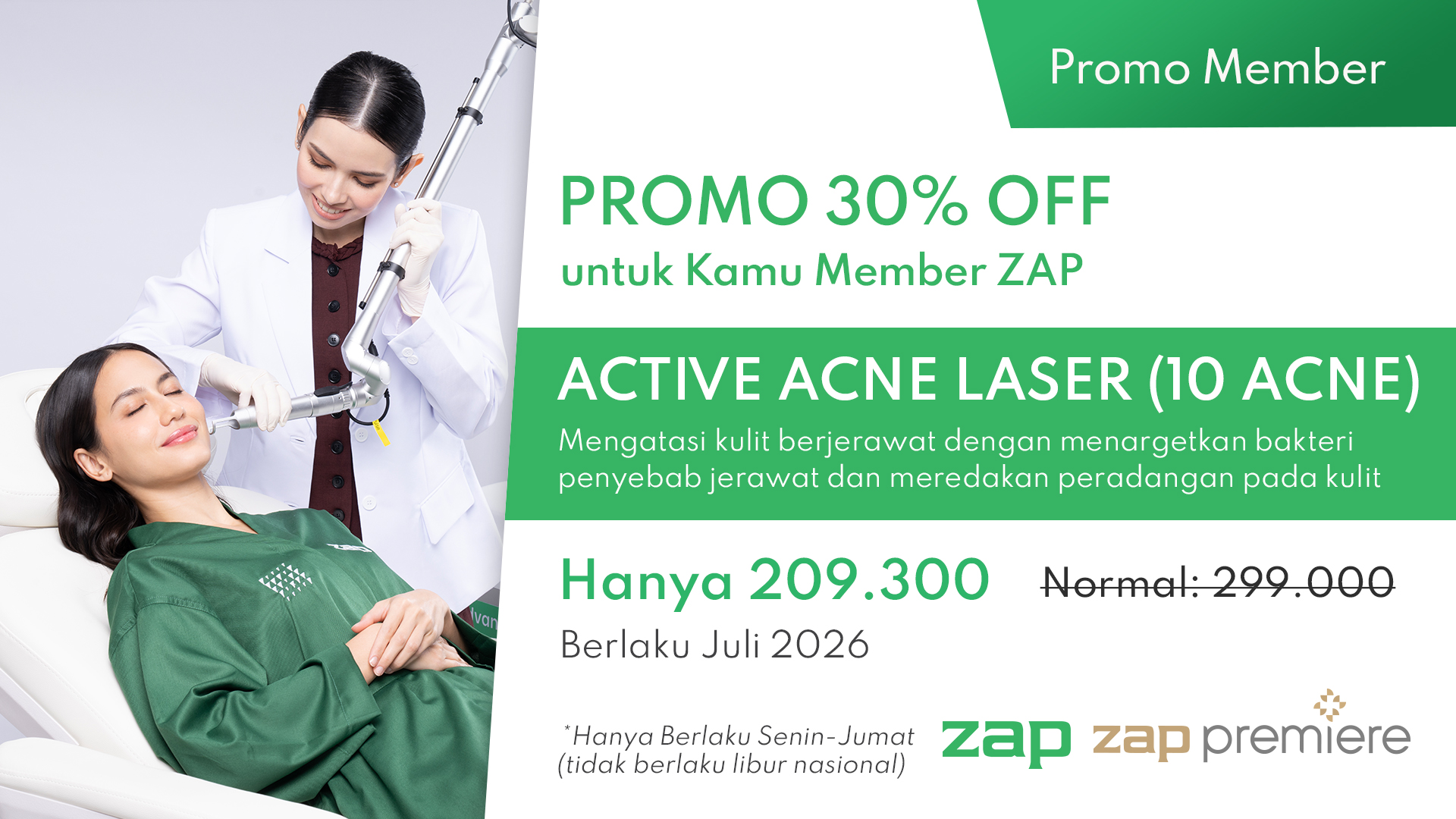 TOTM Juli: Active Acne Laser (10 Acne) – 30% OFF untuk Member ZAP.