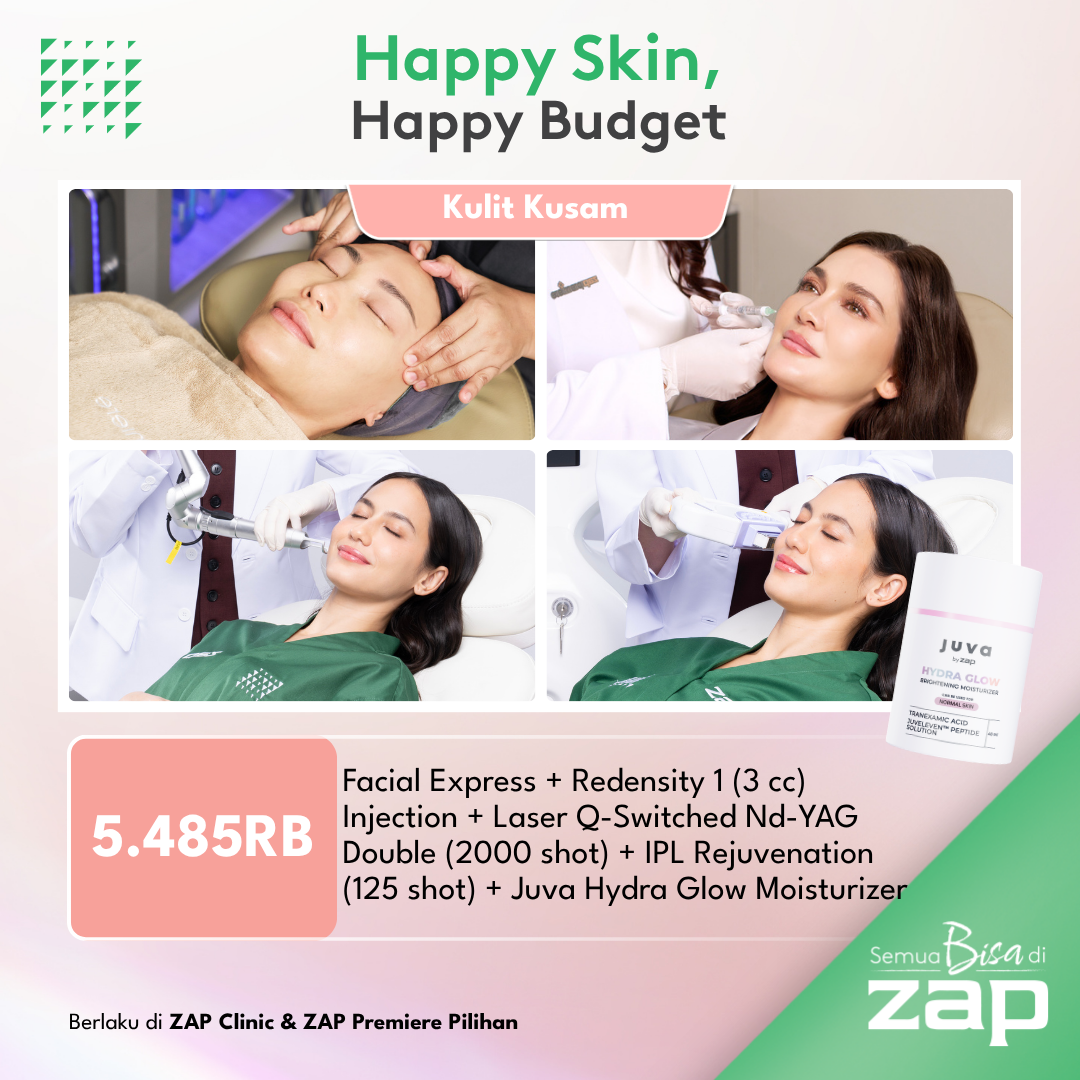 Facial Express + Redensity 1 (3 cc) Injection + Laser Q-Switched Nd-YAG Double (2000 shot) + IPL Rejuvenation (125 shot) + Juva Hydra Glow Moisturizer