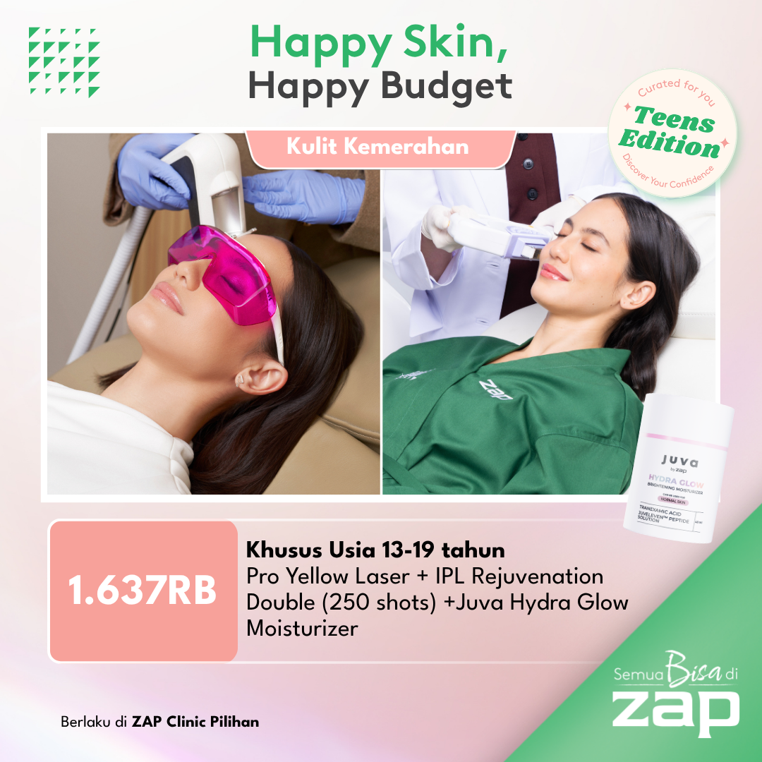 [Khusus Usia 13-19 tahun] Pro Yellow Laser + IPL Rejuvenation Double (250 shots) +Juva Hydra Glow Moisturizer